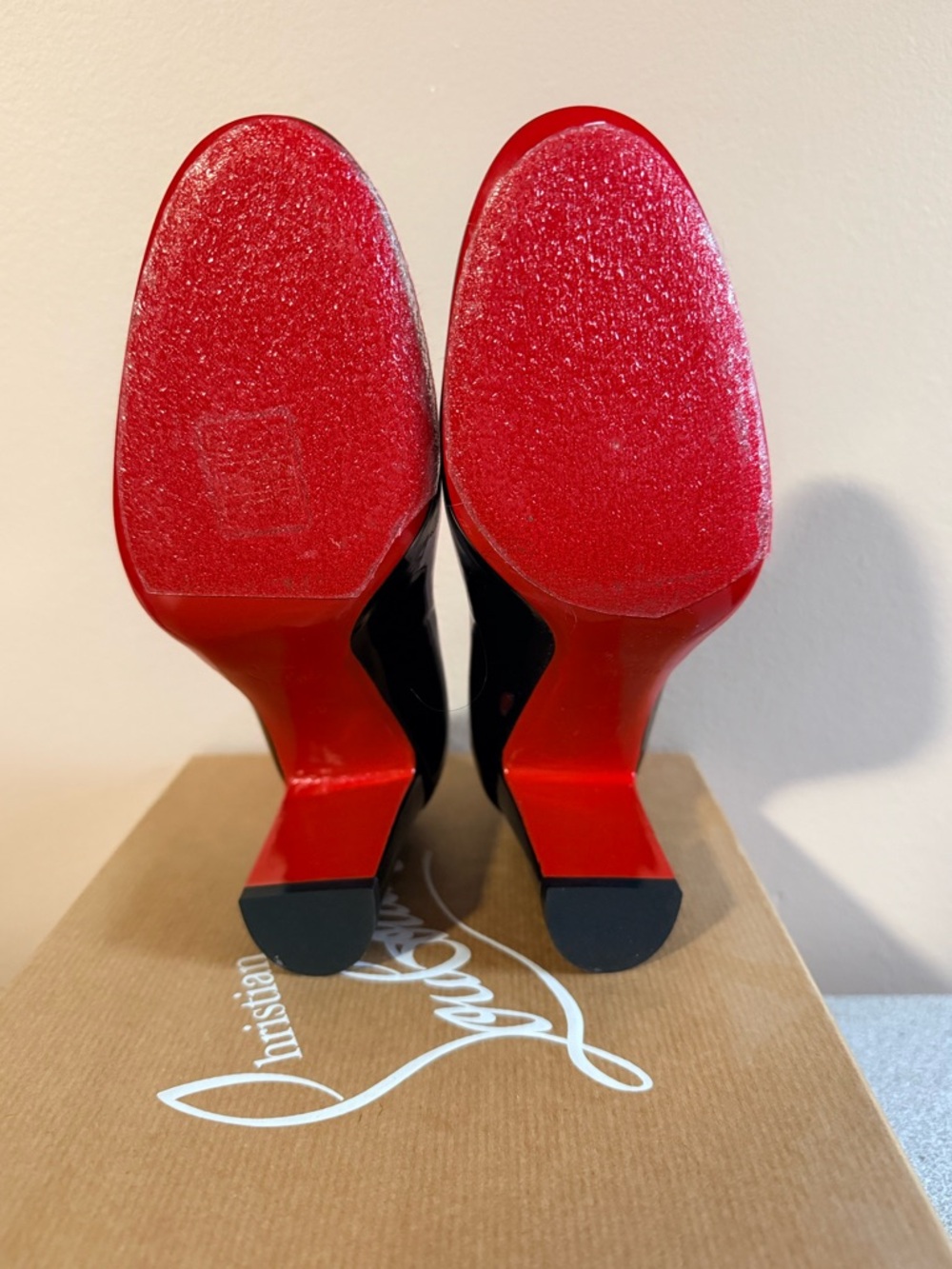Christian Louboutin Lady Gena 85 Black Patent Pumps Size 35 (US 5) Worn Once - Picture 6 of 6